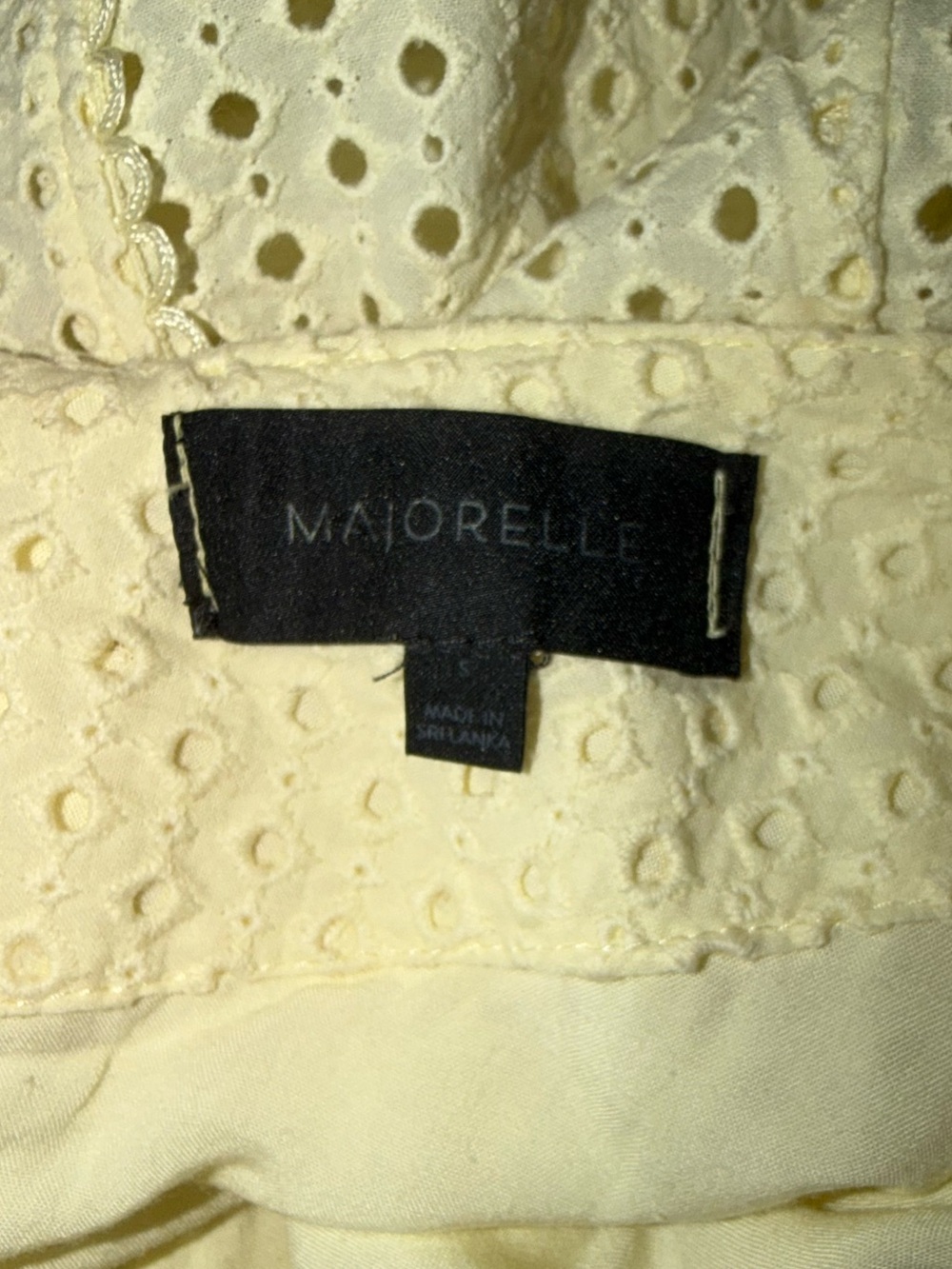 MAJORELLE Spencer Mini Ruffle Eyelet Yellow Dress Small - Picture 7 of 10